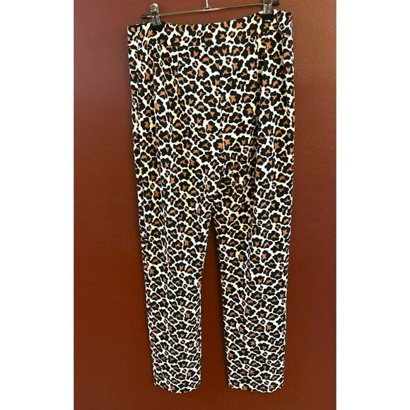 Diane Von Furstenberg Women's Leopard Print Pants Size 6 Rayon Blend NWT - Picture 2 of 6